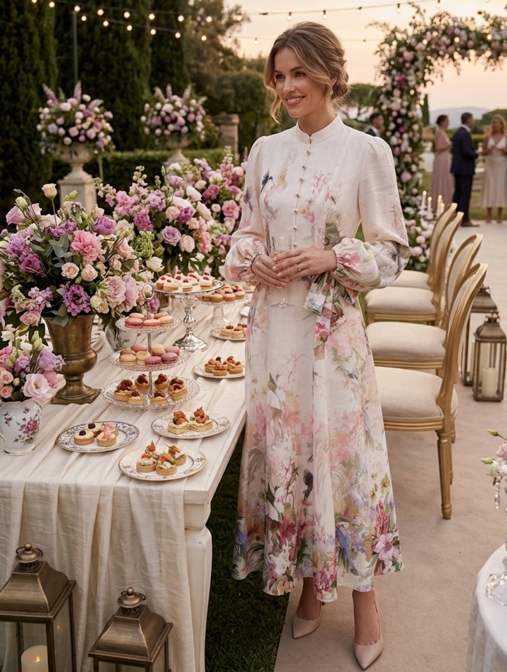 Commense Floral Midi Dress - Size M | Wedding Party Holiday Event Summer Style - Picture 9 of 11